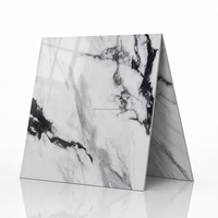 Carreaux de marbre poli Carrara Blanc, carrelage en porcelaine pleine masse 600x600mm, finition brillante, pour sol et mur intérieur