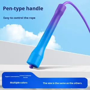 छोटा हैंडल ग्रेडिएंट रंग pvc ठंड प्रतिरोधी पहनने प्रतिरोधी 5 मिमी फैंसी स्पोर्ट्स प्रतियोगिता कूद रस्सी 3 मीटर यूनिसेक्स - Product Image 4