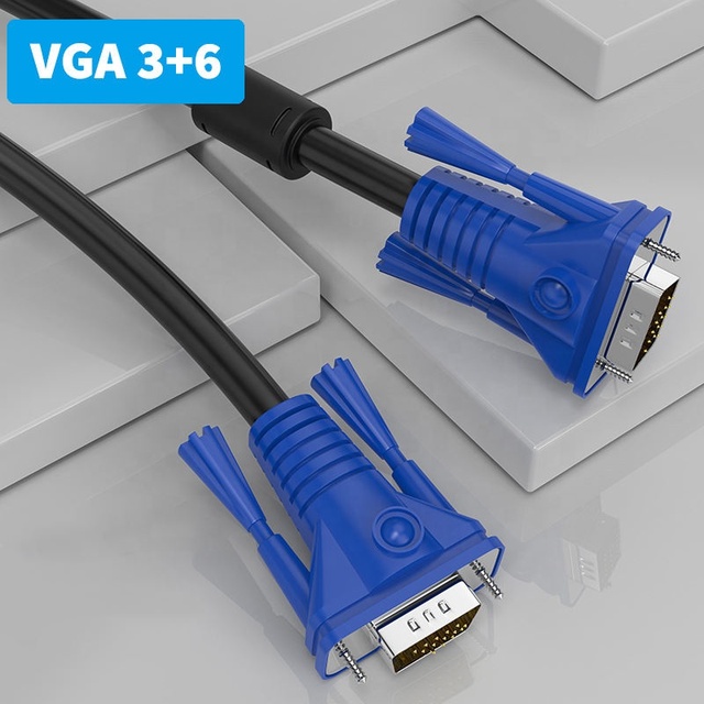 Custom High Speed Coaxial VGA to VGA Cable 15Pin Multi Length 1.5M-50M Factory Wholesale for Computer HDTV Monitor DVD Player