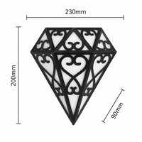 Éclairage mural extérieur moderne pour jardin, forme de bijou, lumière LED personnalisable, étanche IP65, base en PP, 3000K, 24W