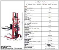 Chariot élévateur semi-électrique en acier de 1 tonne avec batterie Li-ion, transpalette à levage hydraulique pour les magasins de matériaux de construction et les entrepôts