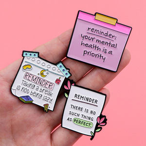 Broches de esmalte con citas de salud mental, frases divertidas, refranes positivos, proverbos clásicos, insignias de solapa, regalo de joyería para amigos - Product Image 3