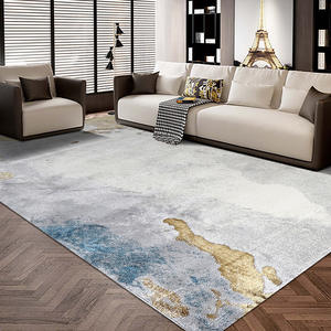 Alfombra moderna abstracta para sala de estar, rectangular, resistente a las manchas, antideslizante, recortable, para decoración del hogar - Product Image 4