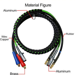 12Ft 15Ft ABS Cable Air Power Lines Camión Remolque Freno Zapata <span class=keywords><strong>de</strong></span> tambor <span class=keywords><strong>de</strong></span> freno Semi Truck Air Line - Product Image 5
