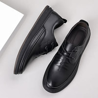 Nouvelle collection printemps, chaussures décontractées en cuir véritable pour hommes, à semelle épaisse, à lacets, mocassins
