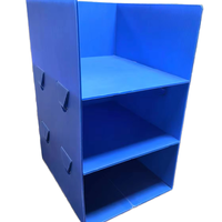 Boîte de rangement pliable en plastique PP à trois compartiments, bac de tri en plastique ondulé PP, boîte de rangement multi-compartiments pour pièces
