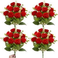 Kunstbloemen TURNMEON 40-koppige rozenboeketten (4-delig) UV-bestendig Kunstzijde Langdurig Moderne stijl Aanpasbare kleur