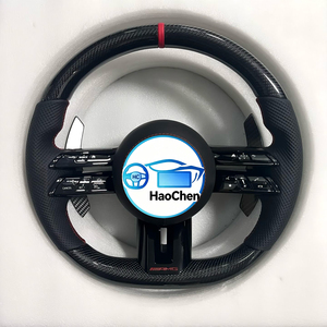 Volant en fibre de carbone forgé mat compatible avec Mercedes Benz <span class=keywords><strong>E220d</strong></span> W213 E300 GLC X253, montage plug and play, ensemble de direction modifié - Product Image 1