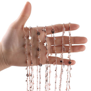 Cadenas de Metal chapadas en oro de 1M para la fabricación de joyas aleación flor hojas corazón dijes colgante pulsera cuerpo cadenas hechas a mano manualidades DIY - Product Image 2