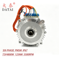 DATAI 72V 4800W Moteur PMSM six phases, IP67, contrôleur 48 tubes, essieu arrière 2 tonnes, pour tricycles et quads à grande vitesse et à charge lourde