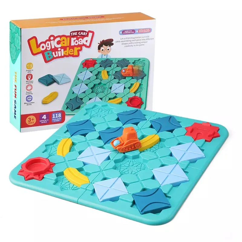新しいデザインの頭の体操パズルおもちゃロードブロック建設迷路遊び楽しいボードゲーム子供のための教育玩具