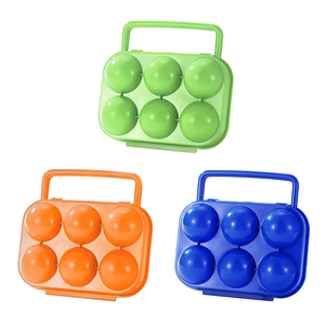6-Grid Camping <b>Egg</b> Box Shockproof <b>Egg</b> Protection Boxes Dropproof Portable <b>Egg</b> Container Non-slip with Handle for Kitchen - Product Image 1
