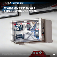Eikee Y24003 Blocs de construction de modèle de supercar 3 en 1 avec boîte de présentation murale, puzzle à assembler, briques de course, cadeau de Noël