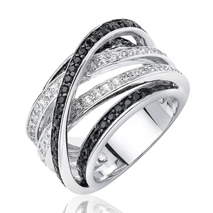 Anello a strati con zirconi, grado AAA, gioiello di lusso minimalista da donna, anello di tendenza, regalo chic - Product Image 2