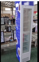 Réfrigérateur commercial vertical personnalisé avec porte en verre, congélateur indépendant, 105L, pour restaurant