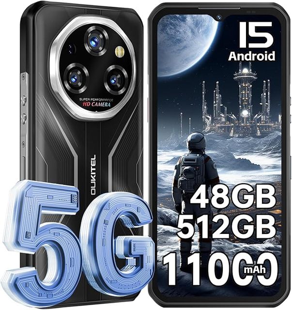 Oukitel Wp55 Pro 5G Rugged Phone Android 15.0 OS 6.6" Fhd+ 120hz 16gb 512gb 32mp+108mp 11000mah 33w 5g NFC GPS Rugged Cell Phone