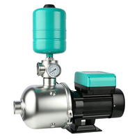 Pompe à eau automatique en acier inoxydable avec réservoir sous pression et manomètre pour système d'alimentation en eau domestique