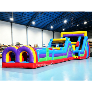 Circuito de Obstáculos Inflable Comercial para Exteriores, Circuito de Obstáculos Gigante para Niños, <span class=keywords><strong>Casa</strong></span> de Brinco con Tobogán - Product Image 1