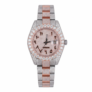 Rose Goldey Shine Venta caliente VVS Labgrown Diamond Hip Hop estilo reloj de acero inoxidable hombres mujeres joyería de moda banda de cuarzo - Product Image 1
