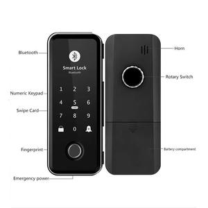 स्मार्ट ऑफिस ग्लास दरवाजा लॉक ट और ऐप कंट्रोल के साथ फिंगरप्रिंट कार्ड मेमोरी कार्ड मेमोरी कार्ड और वन-टाइम पासवर्ड अनलॉक विकल्प - Product Image 6