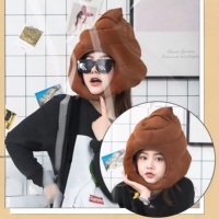 Masque de tête amusant en forme de crotte, style japonais, dessin animé mignon et adorable, grand chapeau en peluche, accessoires populaires pour selfies TikTok