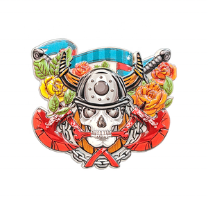 Imán de Resina para Refrigerador con Calavera Pirata, Recuerdo 3D de Jolly <span class=keywords><strong>Roger</strong></span> con Timón de Barco, Adhesivo para Refrigerador de Estilo Gótico - Product Image 1