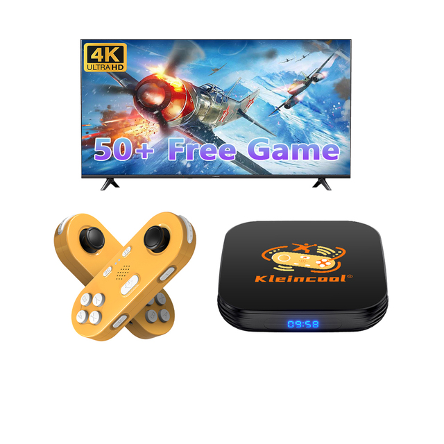2025 NEW Arrival Game Smart Tv Box KLEINCOOL X8 Android 12 Allwinner H618 4GB 64GB 5G WIFI with Motion-sensing Game Controller