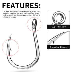 WEIHE Gancho Individual con Púas Acero <span class=keywords><strong>de</strong></span> Alto Carbono Pesca EN EL Mar Placa <span class=keywords><strong>de</strong></span> Hierro Gancho Barco Anzuelo <span class=keywords><strong>de</strong></span> Pesca con Agujeros con Anillo Pescado a Granel - Product Image 3