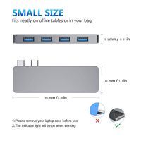 Station d'accueil pour ordinateur portable avec adaptateur Thunderbolt 3 USB 3.0 4 ports pour MacBook Pro/Air Type-C Hub avec disponibilité en stock