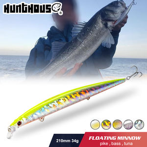Leurre flottant Hunthouse Jerkbait 210mm 34g pour la pêche en gros, leurre minnow dur pour la pêche en mer et au bar - Product Image 1