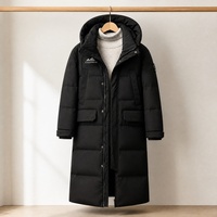 Veste d'hiver chaude en duvet de canard blanc 90% de qualité supérieure, longue, à capuche, pour les trajets quotidiens et les voyages en plein air