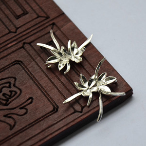 กิ๊บติดผมรูปดอกกล้วยไม้ชุบทองแดง สำหรับทำเครื่องประดับ DIY - Product Image 3