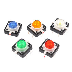 Interruptor Táctil de 12x12mm con LED Iluminado en Rojo, Amarillo, Azul, Verde y Blanco, 6-35VDC, Resistente al Polvo, para Uso Electrónico - Product Image 1