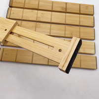 Tiroir de rangement empilable pour cuisine et réfrigérateur, transparent, pour maquillage et bijoux, avec séparateurs de tiroir réglables en bambou, ensemble organisateur