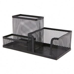 Mesh Pen Holder - Multipurpose <b>Large</b> Capacity Office Supplies with Sticky Notes Holder and 3 Compartments Mesh <b>Desk</b> Organizers - Product Image 4