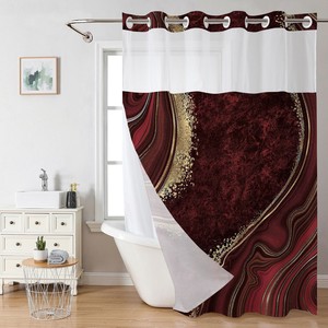 <span class=keywords><strong>Rideau</strong></span> <span class=keywords><strong>de</strong></span> <span class=keywords><strong>Douche</strong></span> Personnalisé Double Couche Amovible Effet Marbre, <span class=keywords><strong>Doublure</strong></span> Imperméable <span class=keywords><strong>en</strong></span> Polyester, <span class=keywords><strong>Tissu</strong></span> pour <span class=keywords><strong>Rideau</strong></span> <span class=keywords><strong>de</strong></span> <span class=keywords><strong>Douche</strong></span> Sans Crochets pour Salle <span class=keywords><strong>de</strong></span> Bain - Product Image 2