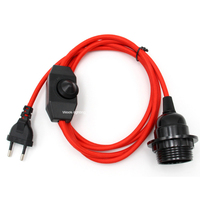 Cordon d'alimentation en Textile tressé avec prise US, 3 mètres, 110V, avec interrupteur de variateur, corde d'alimentation couverte