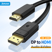 Câble adaptateur convertisseur Jasoz UHD 4K plaqué or pour connecteur mâle, 1,5 m/2 m/3 m/5 m, avec cuivre sans oxygène pour moniteur HDTV