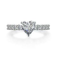 Only Love Eternal Fashion Light Luxury Herzschliff-Diamant Art-Shank-Ring aus Pt950, Labor-Diamant, im Labor gezüchteter Diamant-Ring, Bandringe für Damen