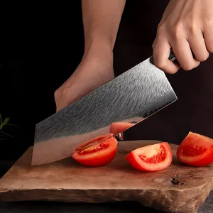1-9 PCS Damascus Steel Kitchen Knives High Quality Chef Chopping Vegetable Slicing Deboning Bread Knife Black Resin Handle