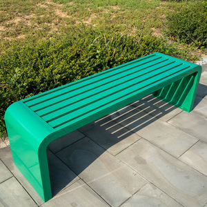 Banco de Acero Inoxidable para Parques, Áreas de Descanso, Centros Comerciales, Hospitales, Asiento de Acero Inoxidable para Áreas Residenciales, Jardín, Silla con Respaldo Curvo - Product Image 2