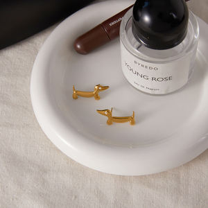 Artivelle Kadınlar İçin Sevimli Hayvan Köpek Küpe 18 Ayar Altın Kaplama Paslanmaz Çelik Beyaz Kübik Zirkon <span class=keywords><strong>Dachshund</strong></span> Yavrusu - Product Image 4