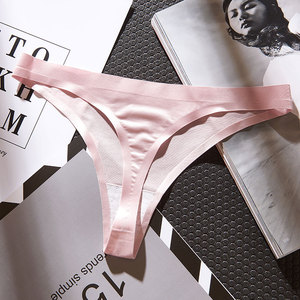 Slip Donna a Vita Bassa Senza Cuciture in Seta Ghiaccio, Intimo in Nylon ad Asciugatura Rapida con Fondo in Cotone, Tinta Unita, Taglie M/L/<span class=keywords><strong>XL</strong></span> - Product Image 5