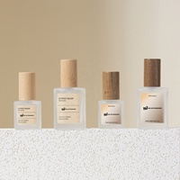Flacons de parfum rectangulaires rechargeables vides de 10 ml et 15 ml avec bouchon en bois givré, format voyage, petits flacons vaporisateurs en verre pour parfum