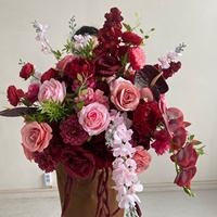Arrangement de fleurs artificielles en boule de couleurs mélangées, centre de table en rose de soie pour mariage, banquet, décoration de table à domicile