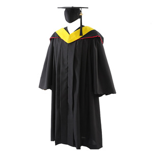 Robe de graduation de style américain Jing Zherui, costume de bachelier tissé, col jaune, drapé, uniforme scolaire unisexe pour adultes - Product Image 2