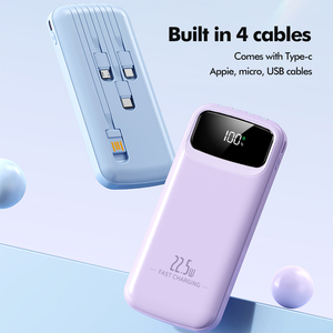 Batterie externe portable haute capacité 20W à charge rapide 10000mAh avec écran LED mince, câbles Micro USB et USB pour téléphones mobiles, utilisation en extérieur - Product Image 5
