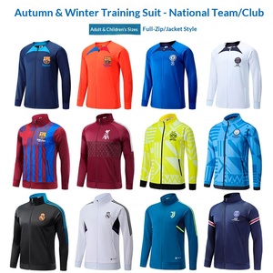 ชุดฝึกซ้อมฟุตบอลลายสก็อตโพลีเอสเตอร์แบบใหม่ <span class=keywords><strong>24</strong></span> แบบ ชุดซิปแขนยาวสำหรับผู้ใหญ่ เสื้อเจอร์ซีย์ฤดูใบไม้ร่วง ผู้ผลิตปารีส - Product Image 3