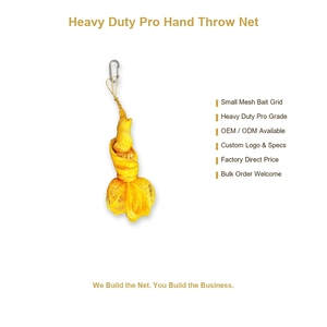 ตาข่ายดักปลาแบบโยนมือ Heavy-Duty-Pro ตาข่ายขนาดเล็กสำหรับเก็บเหยื่อในทะเลน้ำลึก คุณภาพส่งออกจำนวนมาก ทนทาน แข็งแรง ใช้งานได้ดี - Product Image 1
