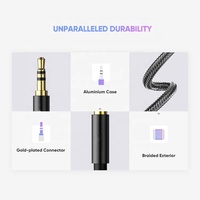 Câble audio Y-splitter plaqué or de haute qualité en cuivre nu tressé en nylon avec blindage combiné, 2 femelles 3,5 mm et 1 mâle, vente en gros